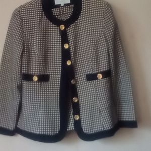 Vintage Houndstooth Skirt Suit Sz 14